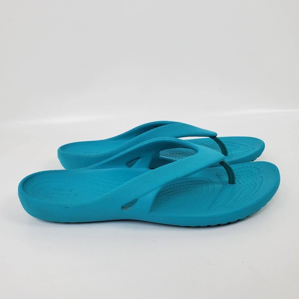 Crocs Tiffany Blue Slip On Thong Sandals